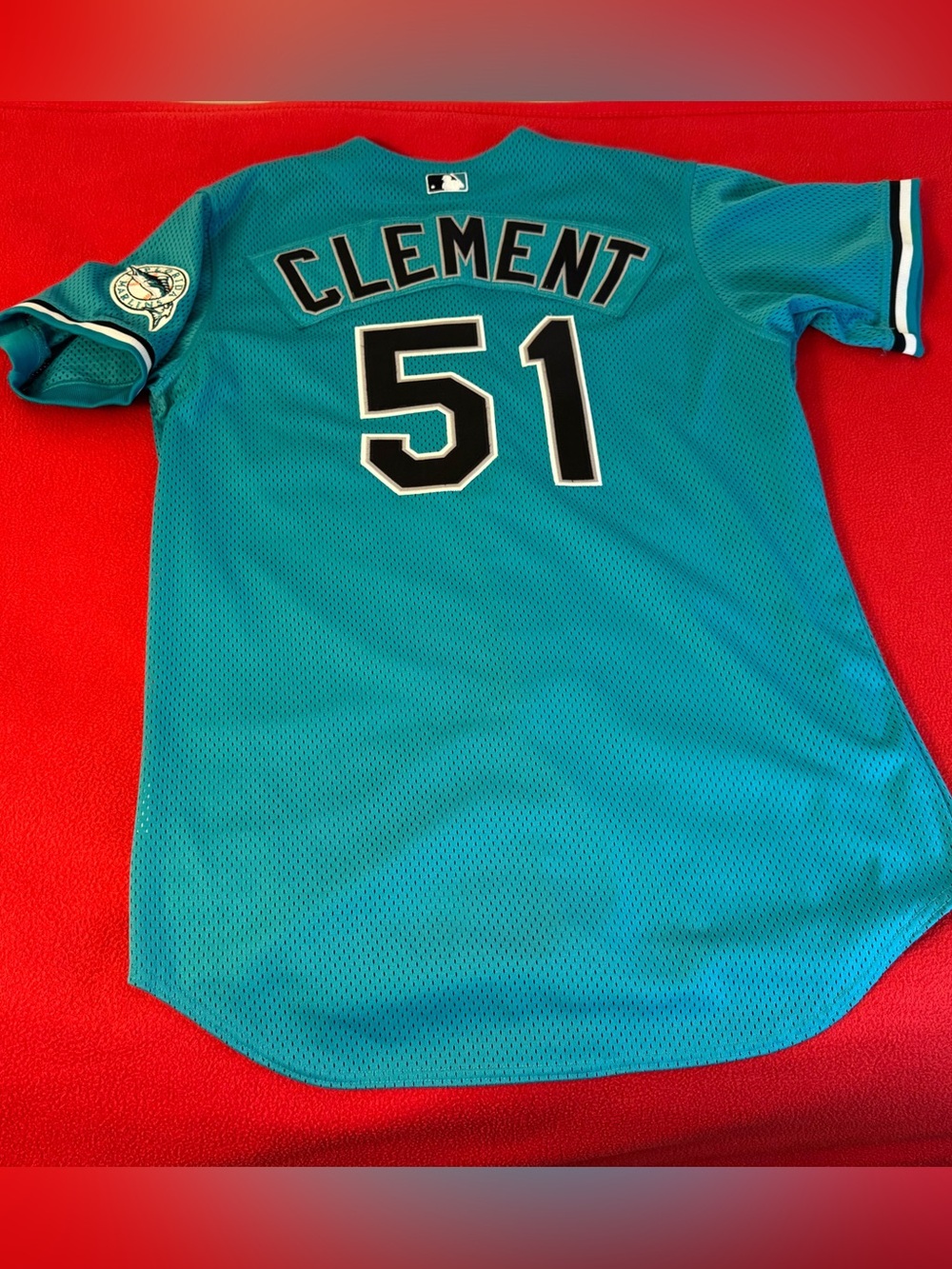 Vintage 90s Florida Marlins 51 Matt Clement Majestic Stitched Jersey 48 USA Made